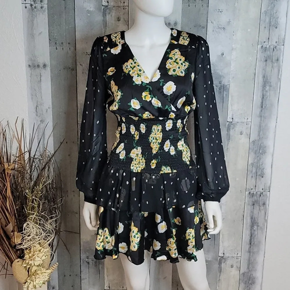 Foxiedox Anemone Smocked Mixed-Print Dress - Picture 2 of 14